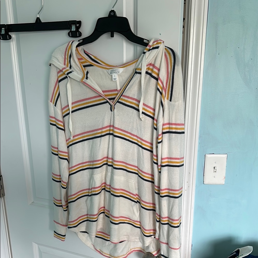 Striped Hooded Pullover
